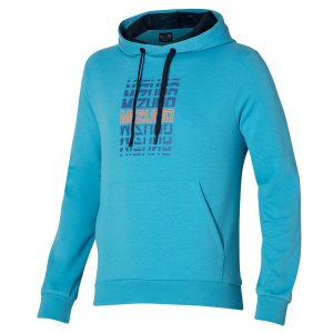 Mizuno Athletics Grafika Hoody Modre | TSBGO0591