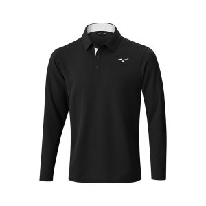 Mizuno Breath Thermo L/S Polo Čierne | KTCVM6403