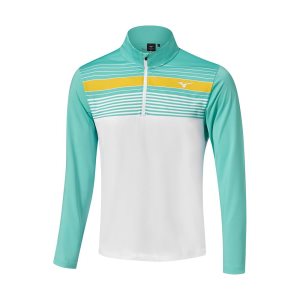 Mizuno Brz Elite St 1/4 Zip Biele Zelene | DTXRZ9415