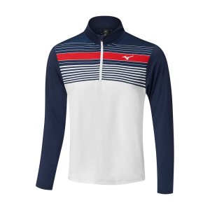 Mizuno Brz Elite St 1/4 Zip Modre Biele | CZDFV1624