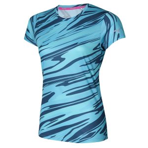 Mizuno Impulse Core Grafika Tee Modre | ESTCK7825
