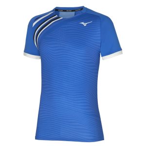 Mizuno Shadow Grafika Tee Siva Modre | MXWOZ9870