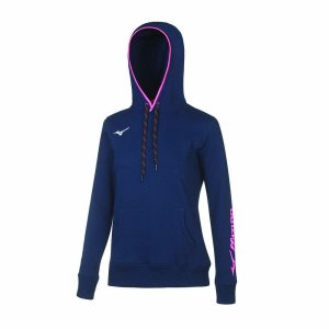Mizuno Wom Sweat Hoodie Modre | LKSZA5069